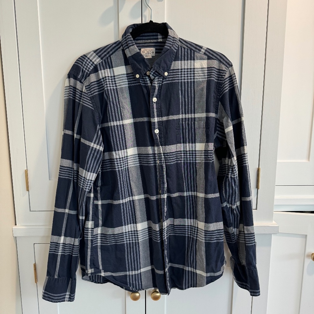 J.Crew Plaid Button Down Shirt, Size M